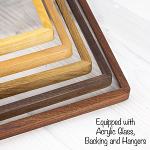 Thin Edge Round Corner Frames, Natural Hardwood of Your Choice in Modern Style, Handmade Museum Quality, Custom Size A1 A2 12x12 13x19 20x28