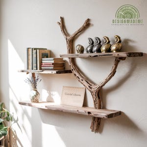 Floating shelf, Live edge Floating Wall Shelf, Floating Wooden Bookshelf Live Edge, Custom Size Long Floating Shelf